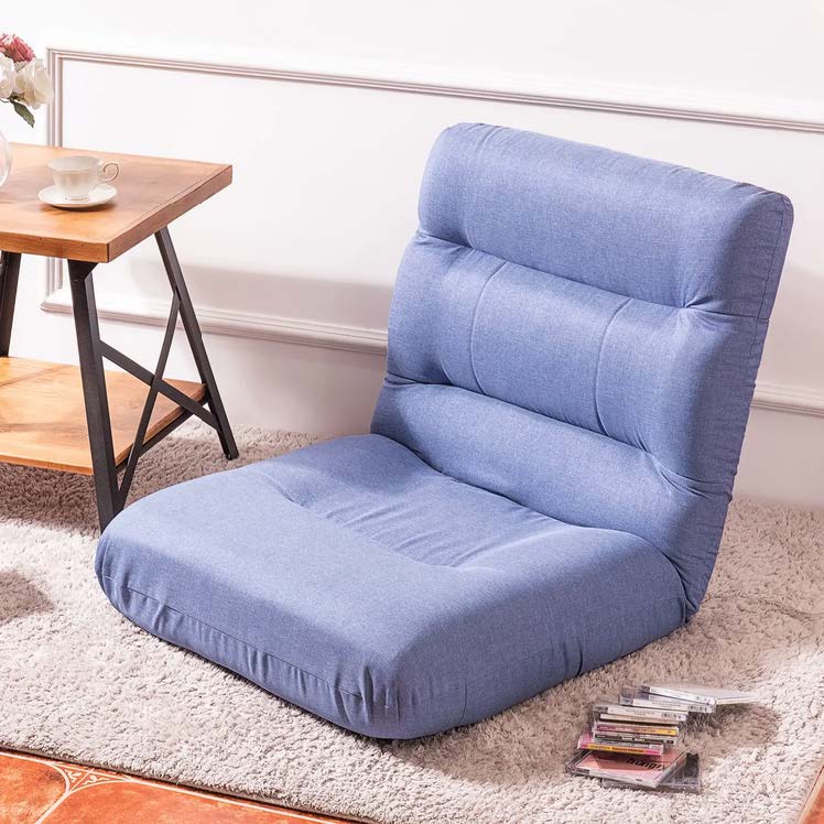 kursi lesehan warna biru untuk WFH di ruang sempit